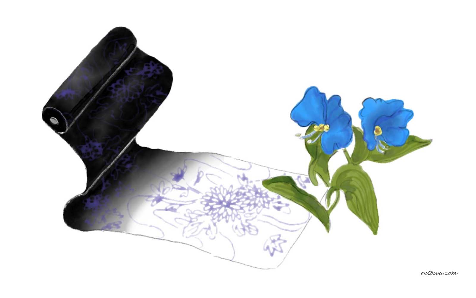 青花 染め物の下絵に咲く花の青 工芸と心地よい暮らしを探すメディア Ontowa